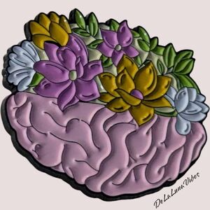 3/$12 Healthy Mind Flourishes Enamel Pin.